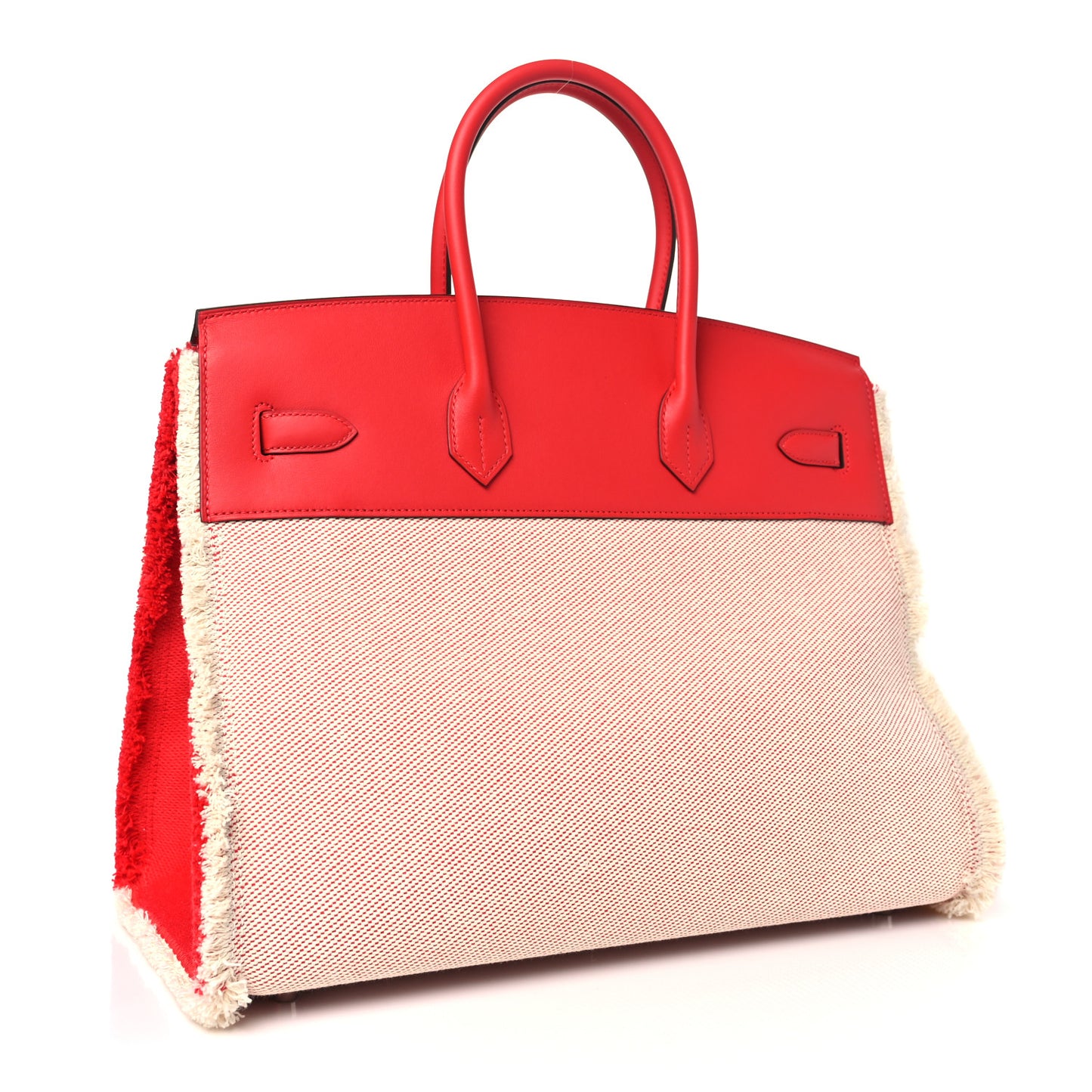 Swift Twill H Fray Fray Birkin 35 Rouge de Coeur Ecru