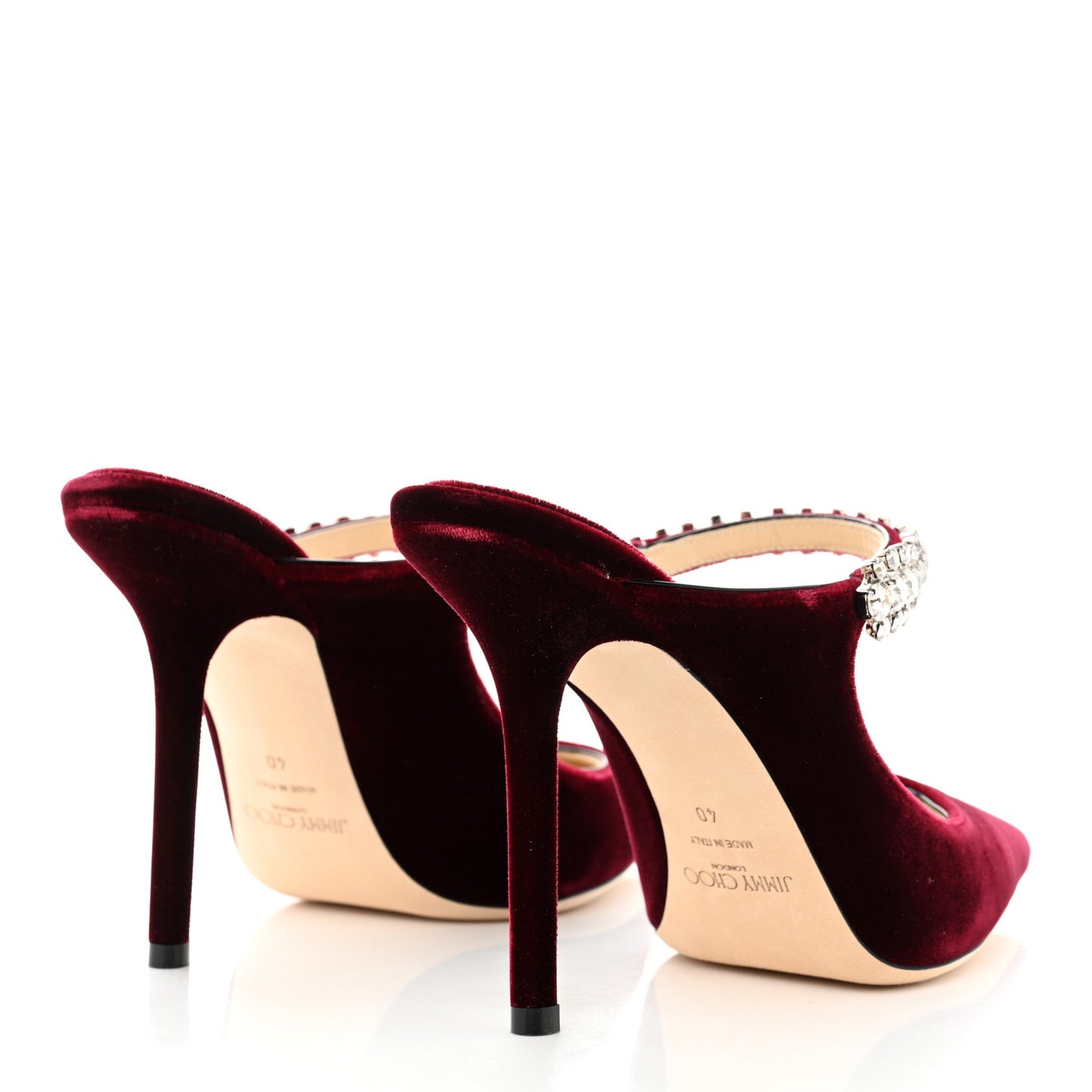 Velvet Crystal Bing 100 Pumps 40 Burgundy