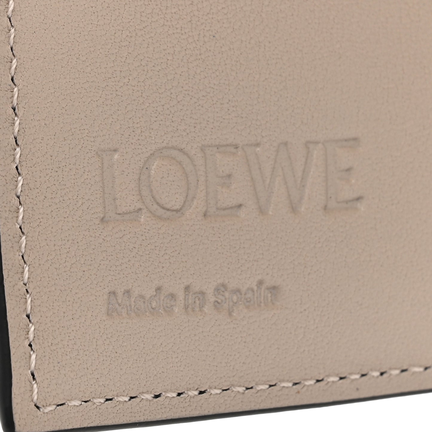 Grained Calfskin Anagram Trifold Wallet Dark Navy Silver