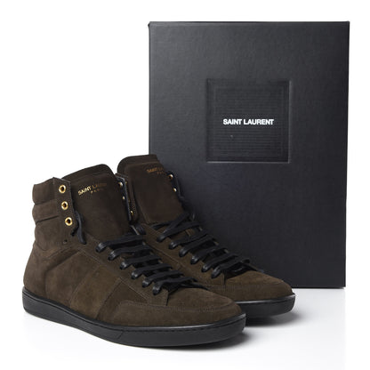Saint Laurent Suede Mens Soho SL/01H High Top Sneakers 43.5 Haunting Green 9 of 9