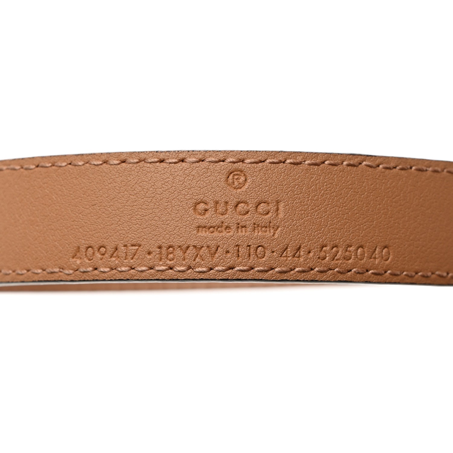 Gucci Azalea Calfskin Enamel Monochrome Double G 20mm Belt 110 44 Camelia 3 of 5