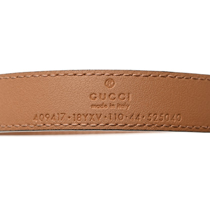 Gucci Azalea Calfskin Enamel Monochrome Double G 20mm Belt 110 44 Camelia 3 of 5