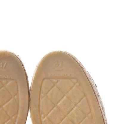 Chanel Lambskin CC Espadrilles 37 Beige Black 9 of 11