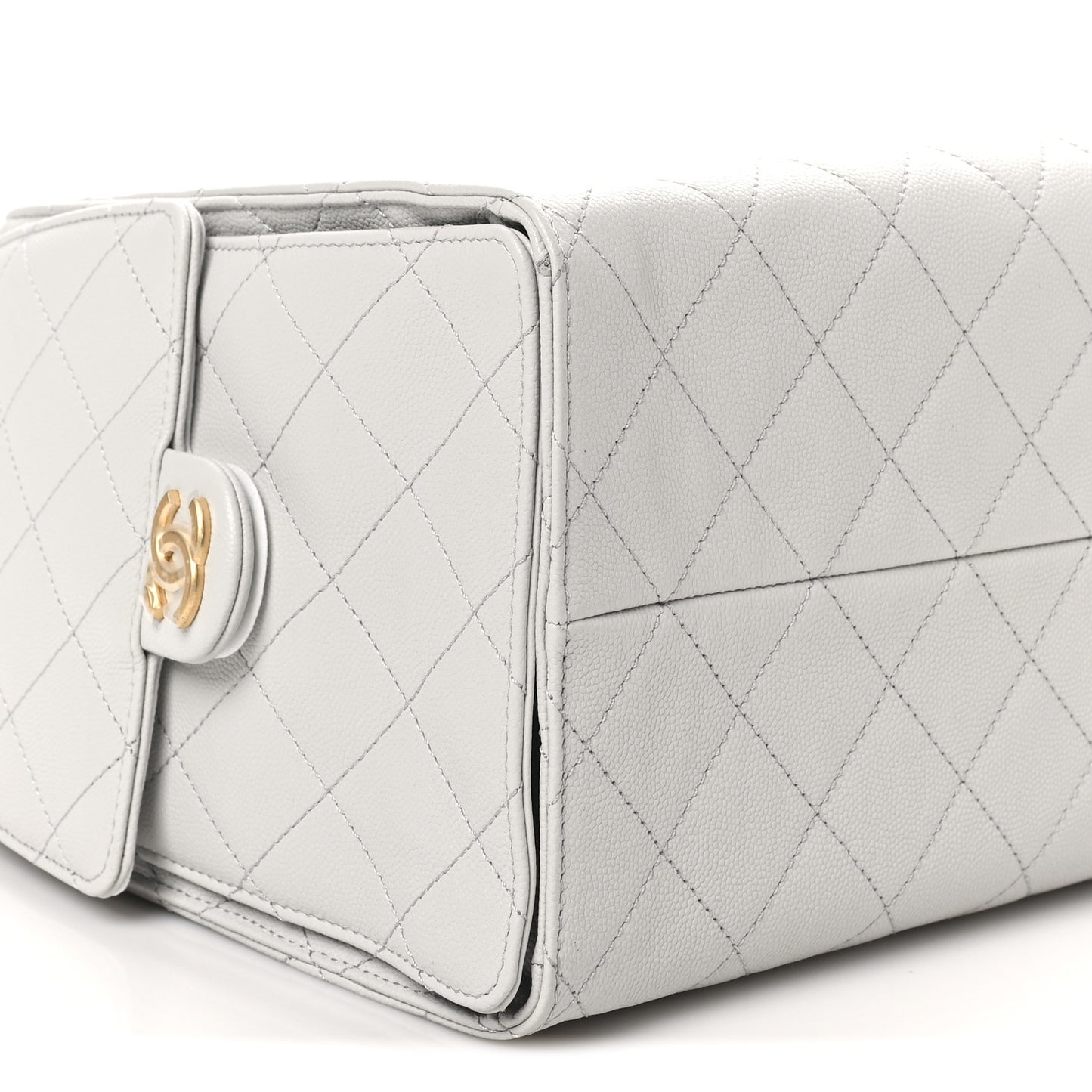 Caviar Quilted Medium Chanel 25 Handbag Light Gray