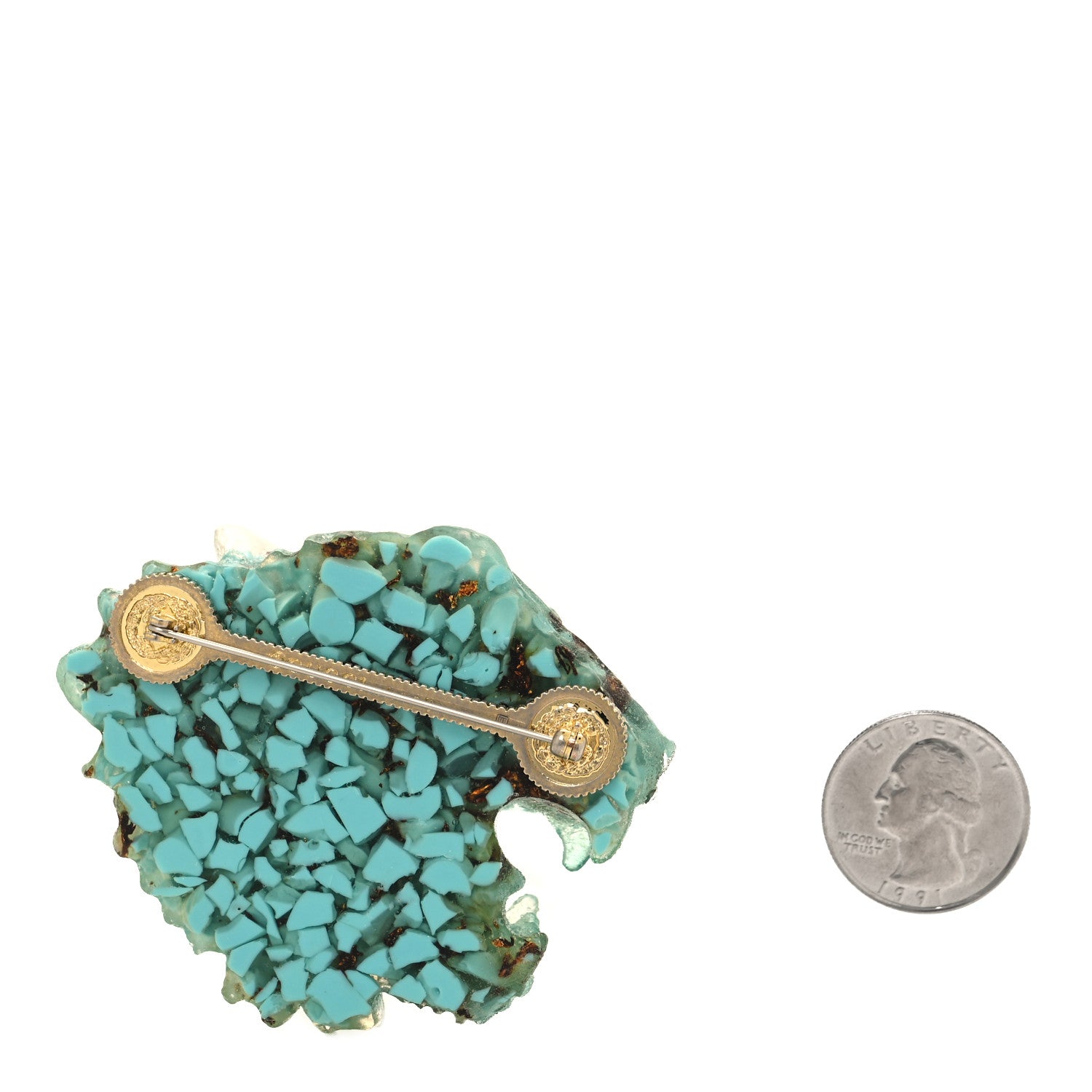 Gucci Resin Crystal Rajah Brooch Turquoise 2 of 3