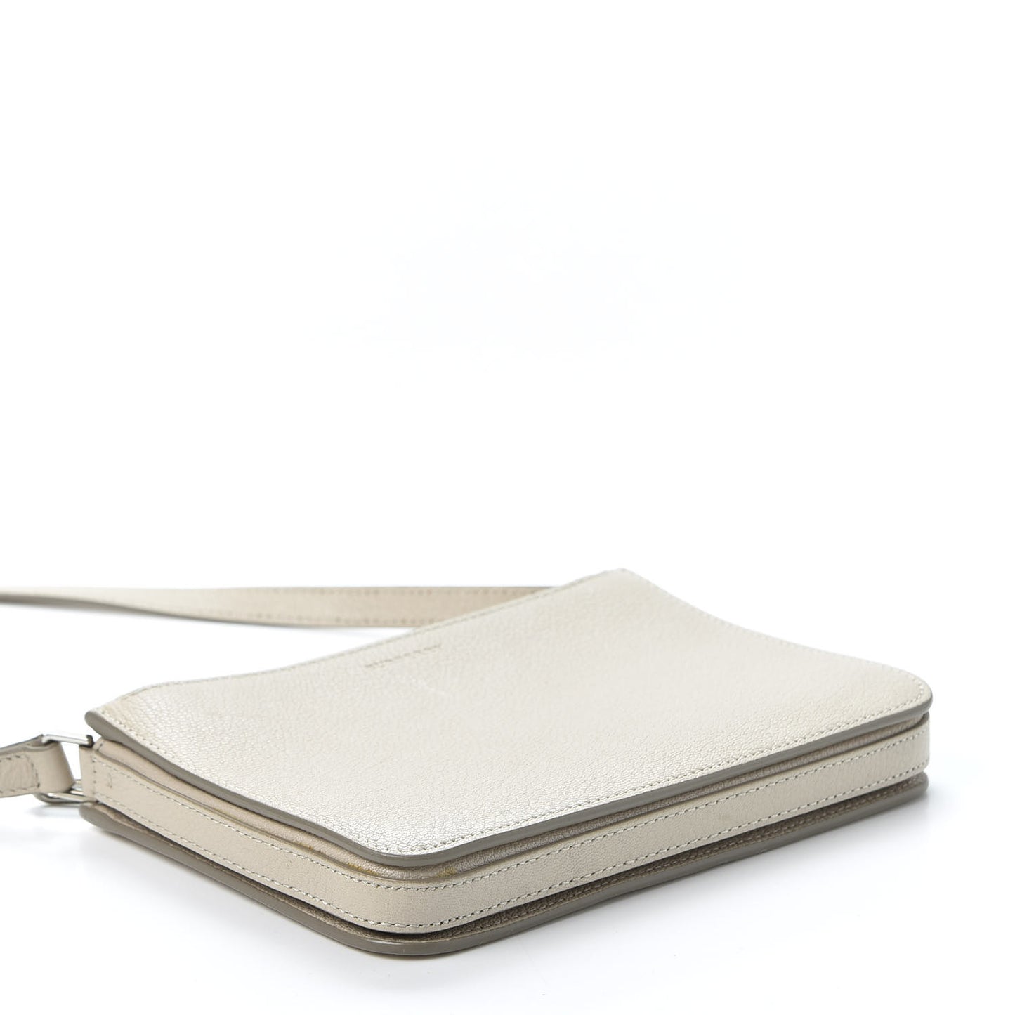 Grainy Goatskin Penhurst D-Ring Triple Zip Crossbody Bag Beige