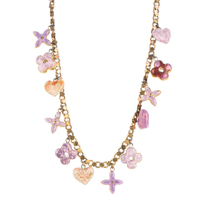 Louis Vuitton Ceramic Watercolor Baroque Charms Necklace Brass Multicolor 1 of 5