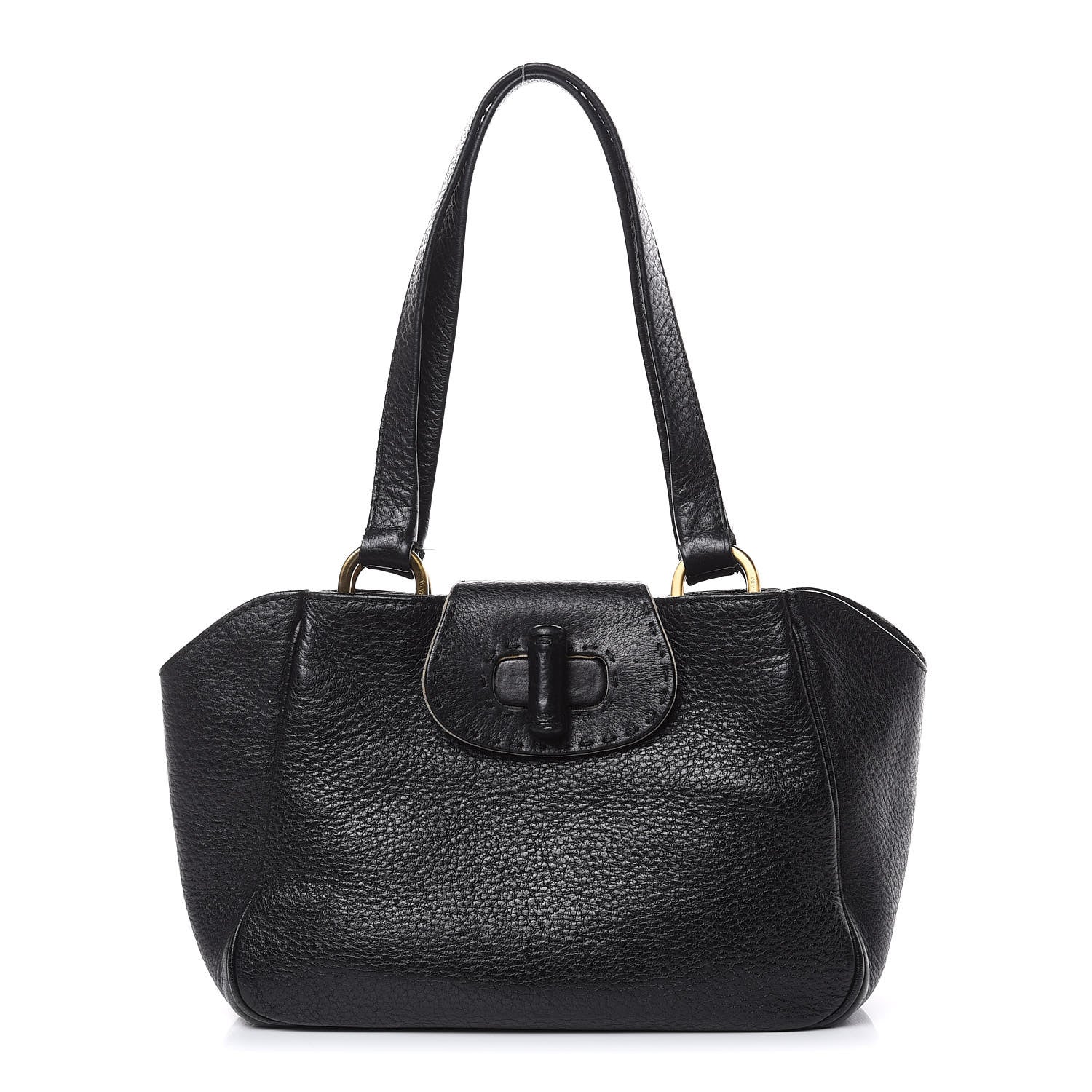 Prada Vitello Daino Turnlock Shoulder Bag Black 1 of 15