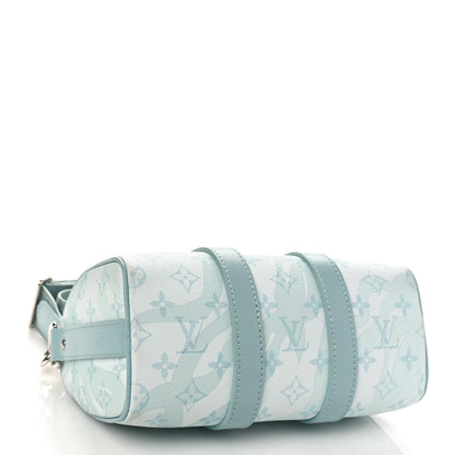 Louis Vuitton Monogram Aquagarden Keepall Bandouliere 25 Crystal Blue 4 of 9