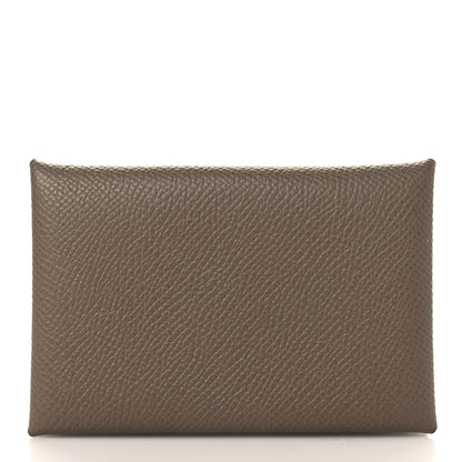 Hermes Epsom Calvi Card Case Etoupe 1 of 7