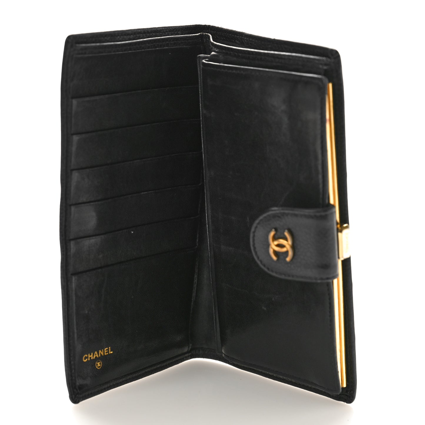 Caviar Stitched French Wallet Black