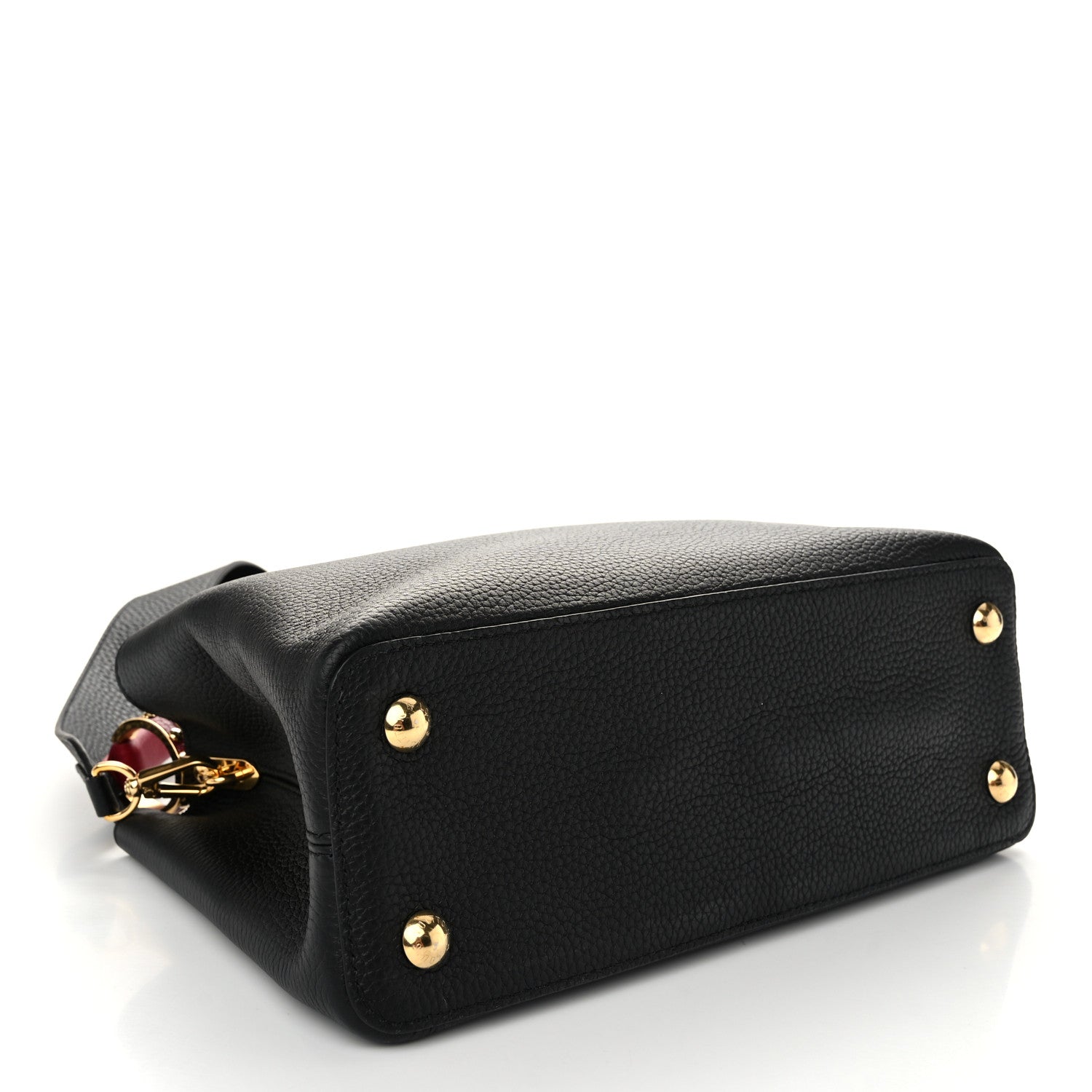 Louis Vuitton Taurillon Capucines MM Black Arizona Beige Ruby Red 4 of 9