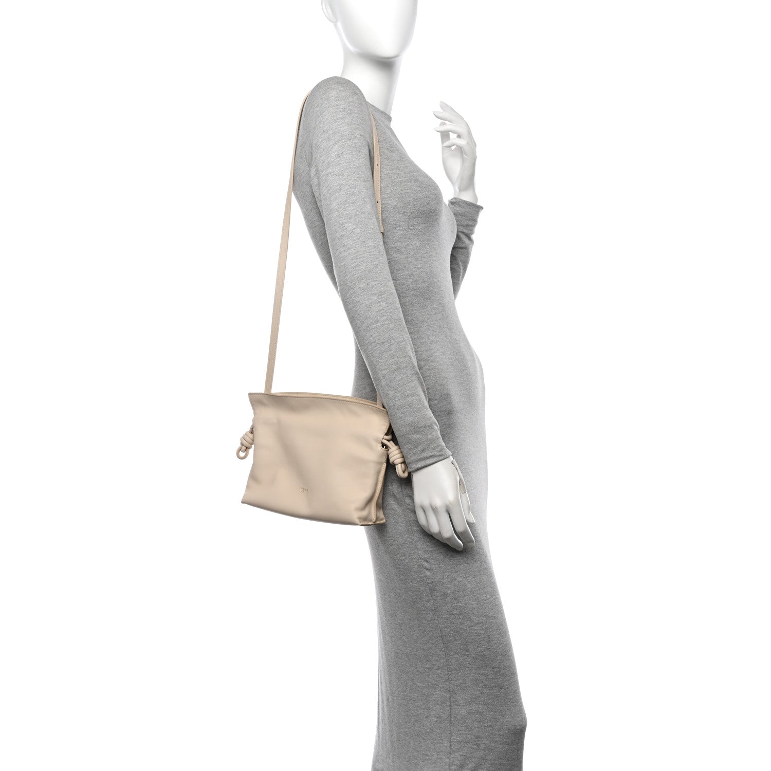Loewe Calfskin Mini Flamenco Knot Clutch Angora 2 of 9