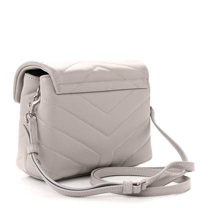 Saint Laurent Calfskin Y Quilted Monogram Toy Loulou Satchel Granite 3 of 11