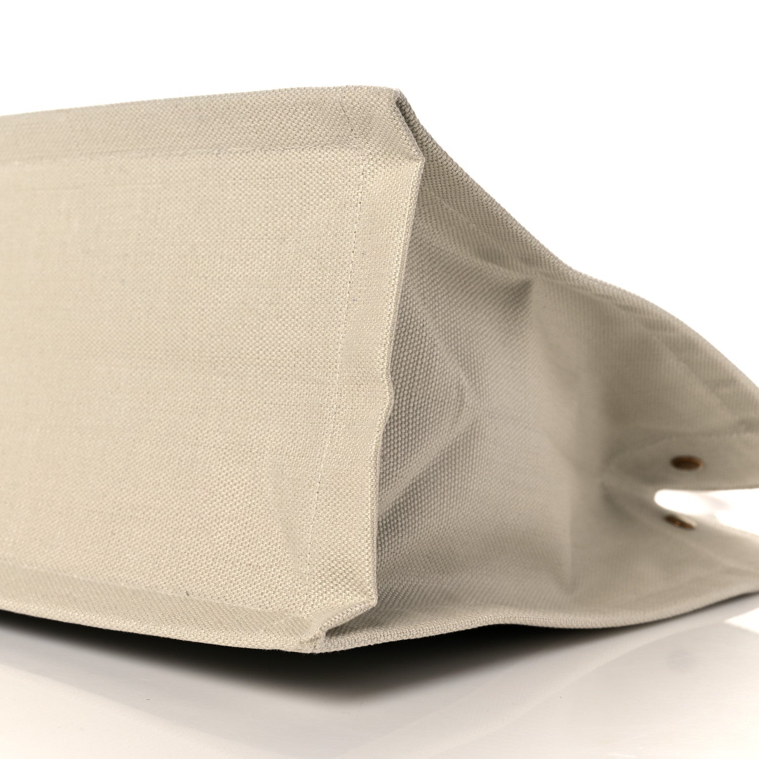 Saint Laurent Linen Calfskin Small Rive Gauche Tote Military Green Blanc Vintage 8 of 10