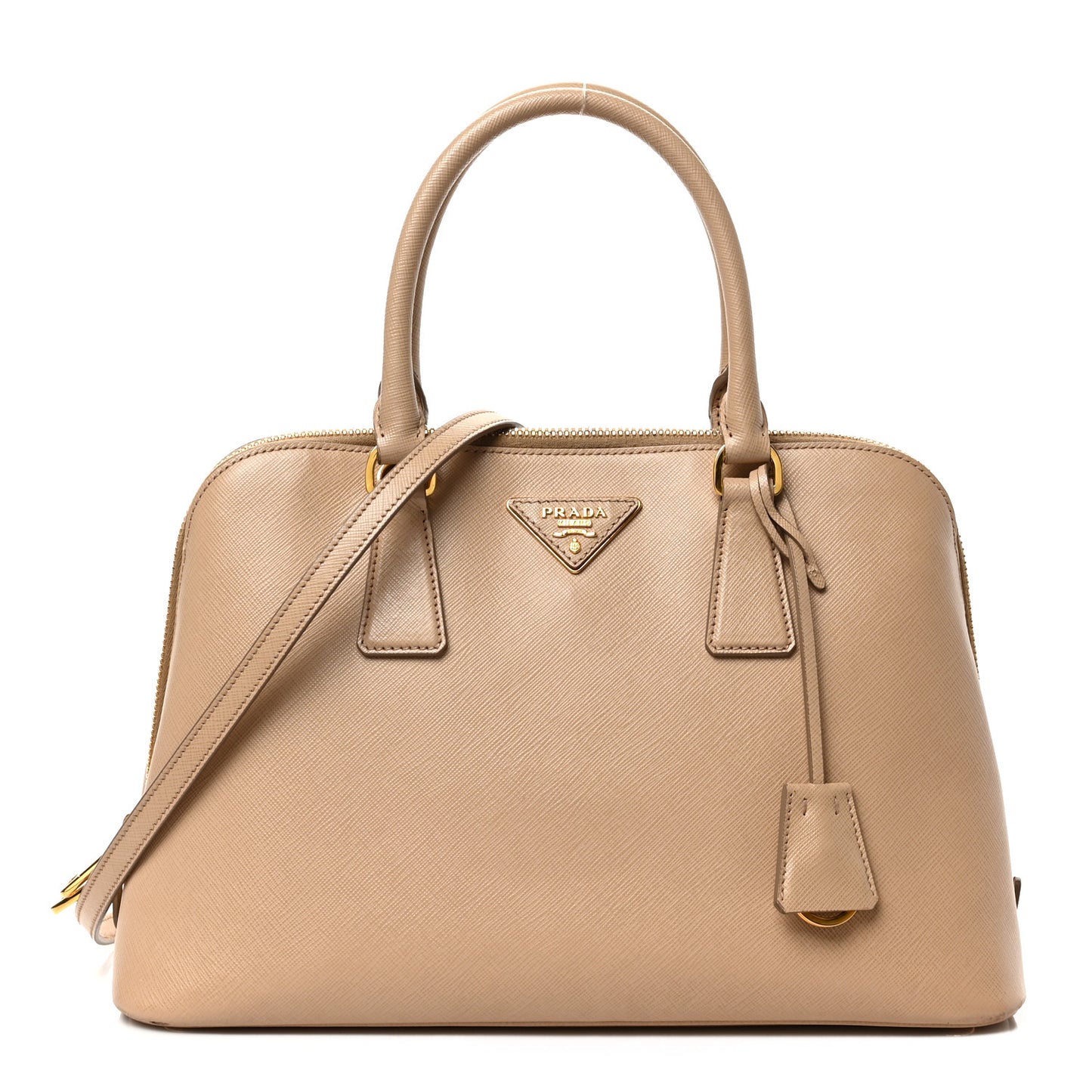 Saffiano Lux Medium Promenade Tote Sabbia