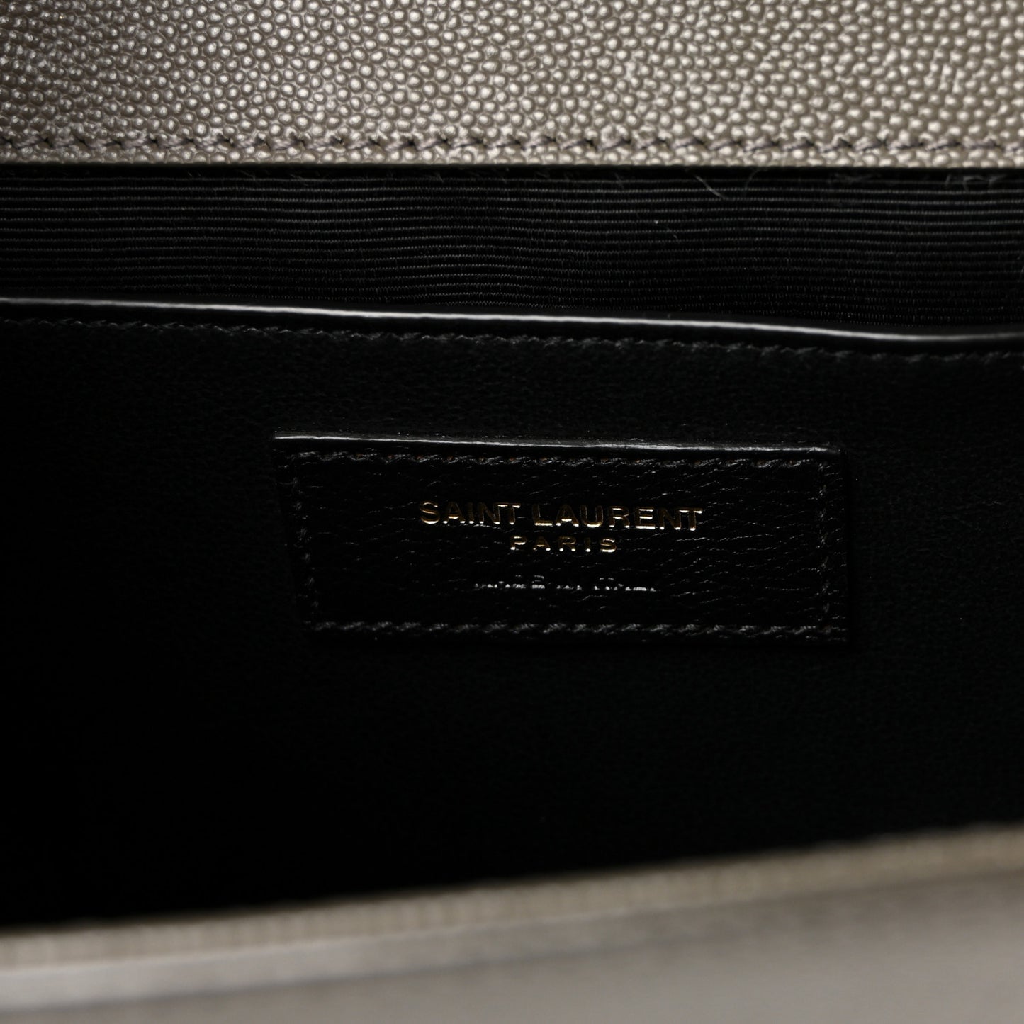 Grain De Poudre Medium Classic Monogram Kate Satchel Earth Grey