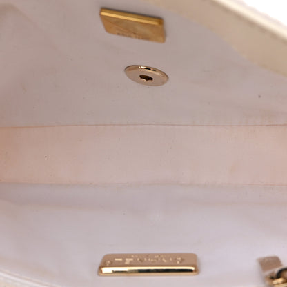 Chanel Sequin Logo Mini Rectangular Flap White Black 5 of 12