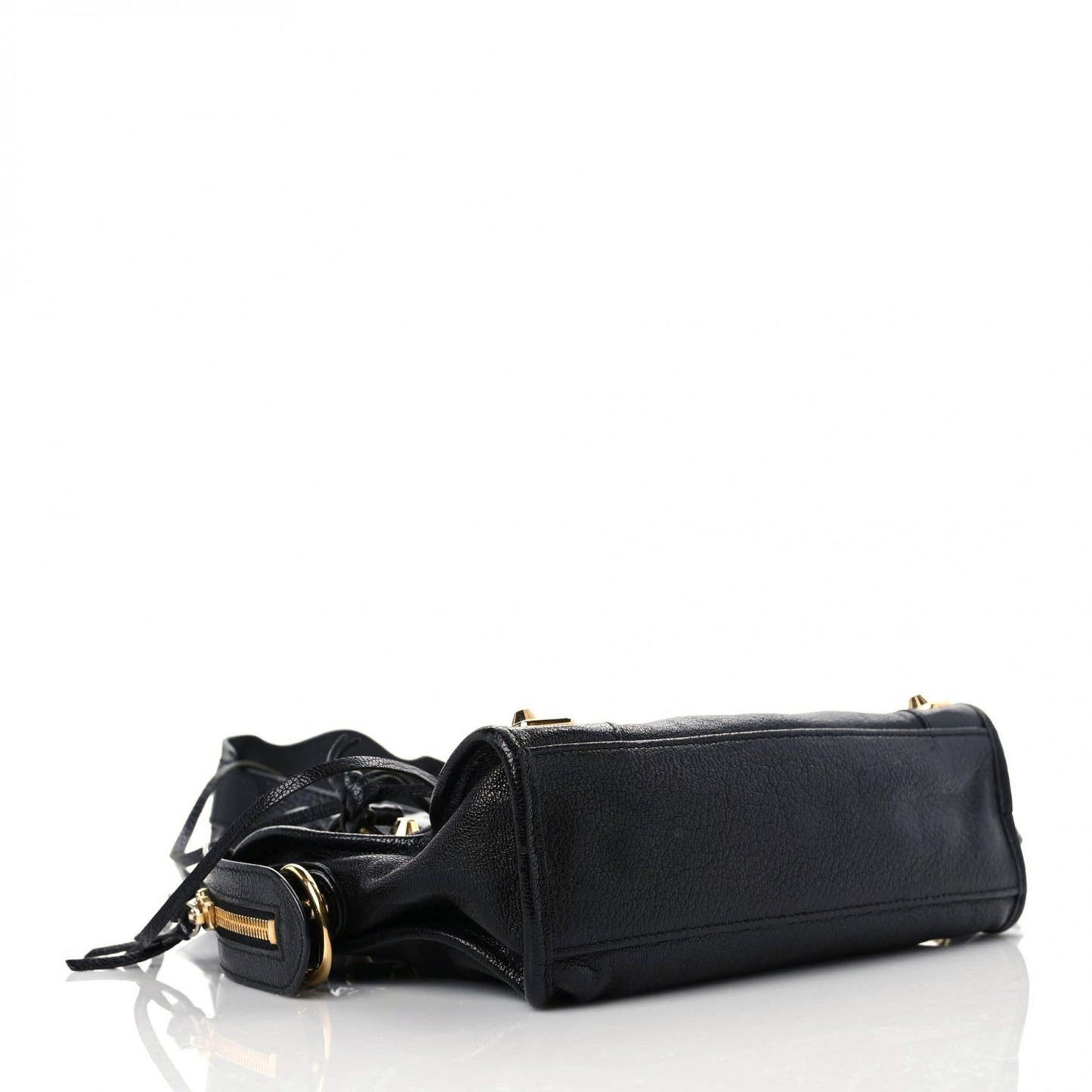 Chevre Gold Metallic Edge Hardware Mini City Black