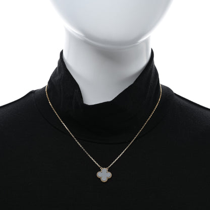 Van Cleef & Arpels 18K Yellow Gold Black Onyx Vintage Alhambra Pendant Necklace 2 of 4