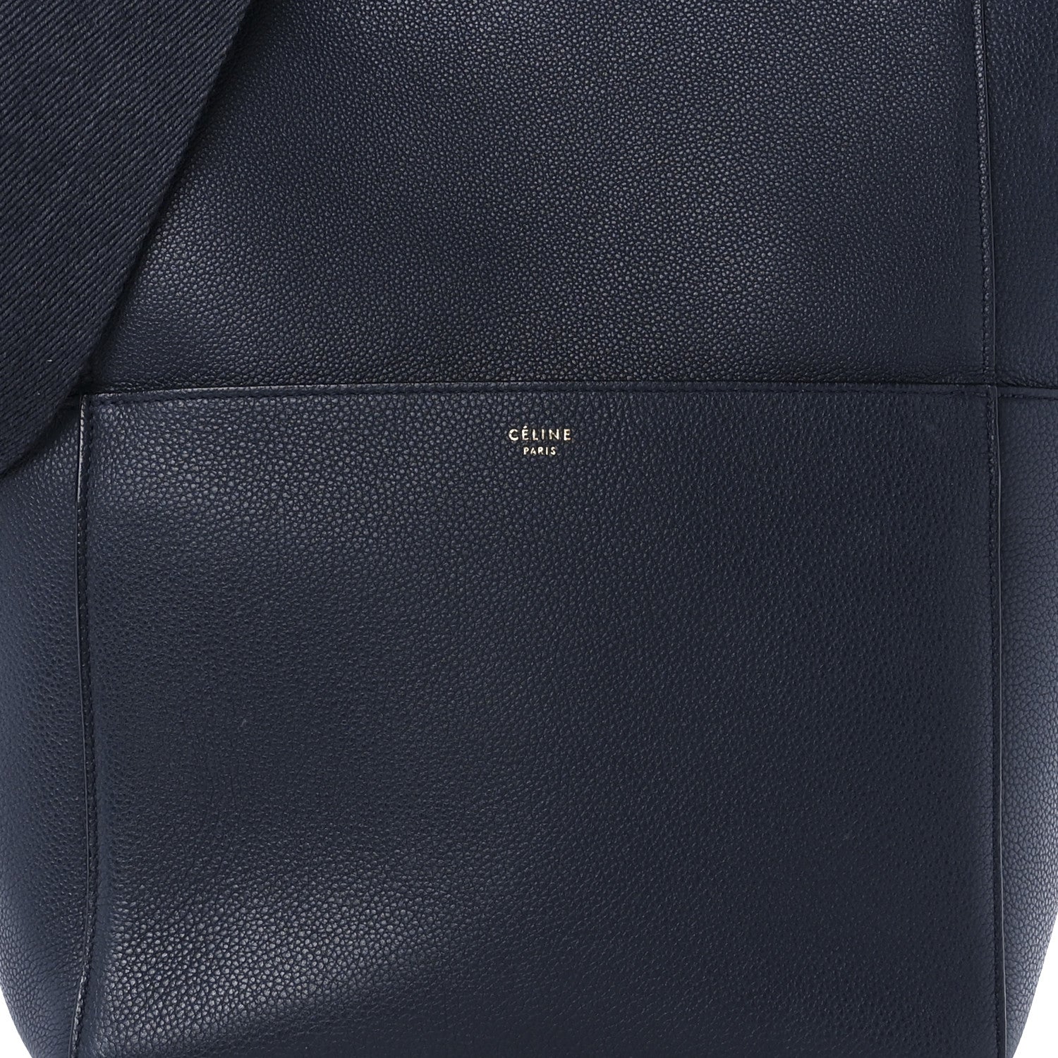 Celine Soft Grained Calfskin Sangle Bucket Bag Navy Blue 6 of 10