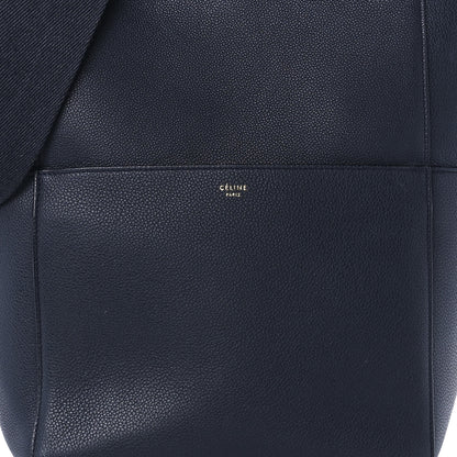 Celine Soft Grained Calfskin Sangle Bucket Bag Navy Blue 6 of 10