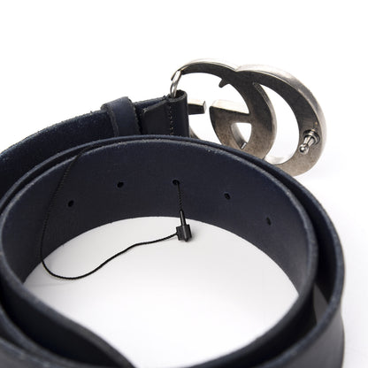 Gucci Cuoio Toscano Nickel Double Double G 40mm Belt 95 38 Blue 3 of 5