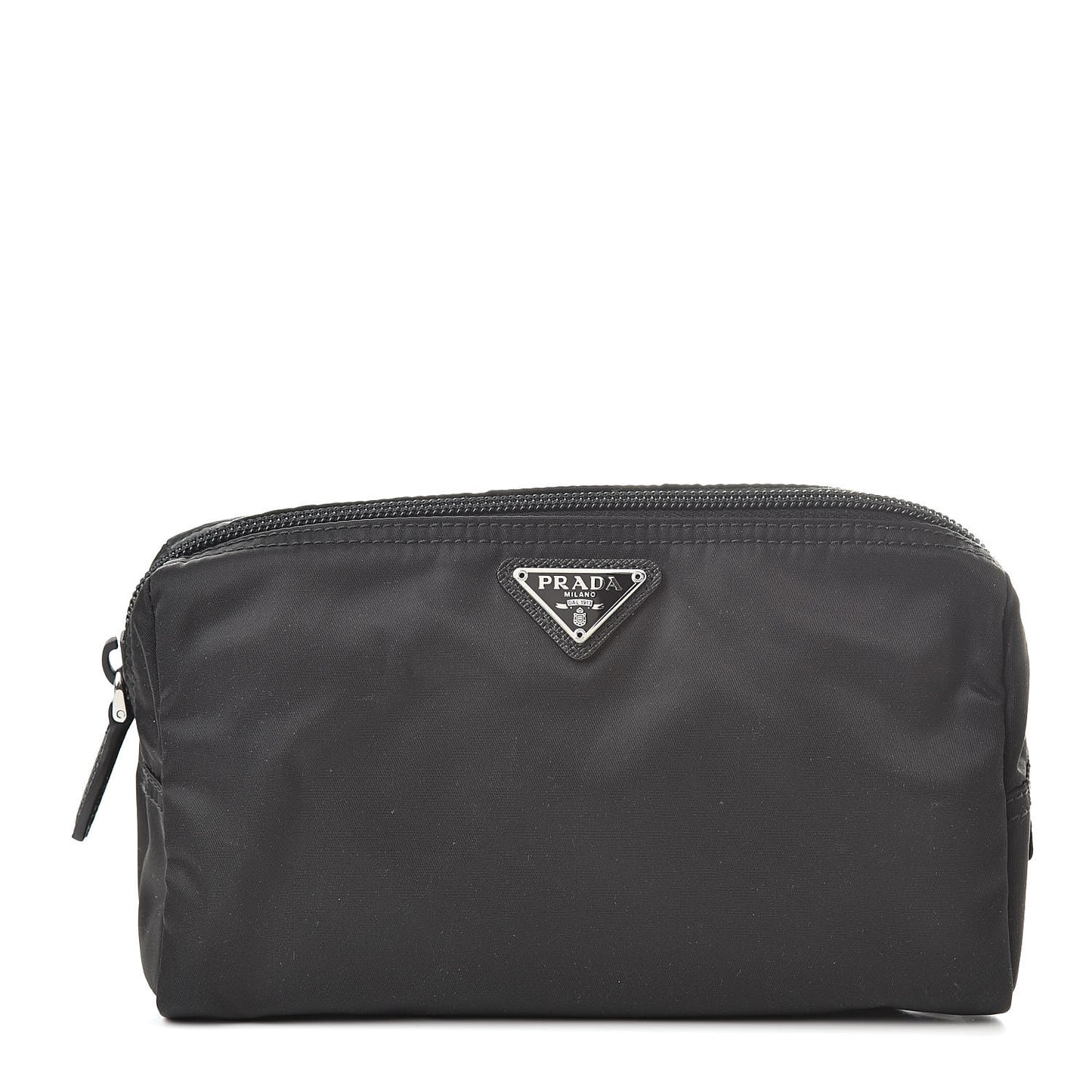 Nylon Tessuto Cosmetic Pouch Black
