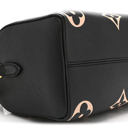 Louis Vuitton Empreinte Monogram Giant Speedy Bandouliere 25 Black Beige 8 of 9
