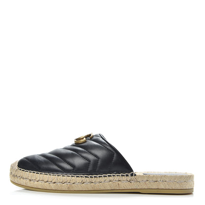 Gucci Nappa Matelasse GG Marmont Espadrille Slippers 40.5 Black 1 of 10