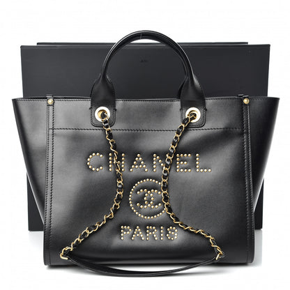 Chanel Caviar Small Studded Deauville Tote Black 12 of 12