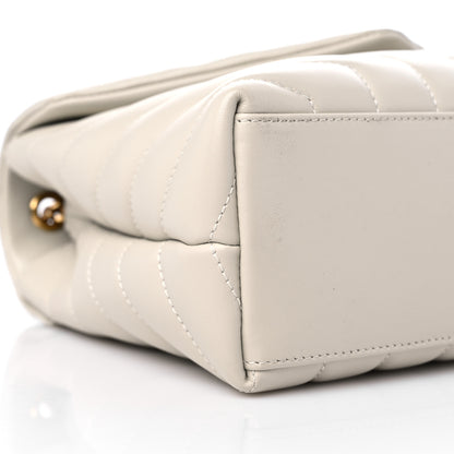 Saint Laurent Calfskin Y Quilted Monogram Small Loulou Chain Satchel Blanc Vintage 8 of 10