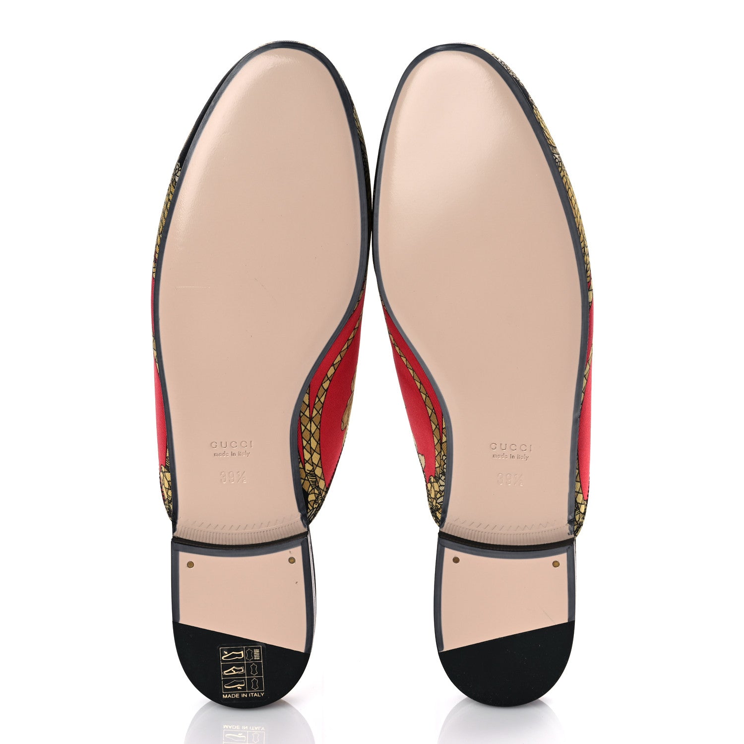 Gucci Twill Flora Womens Princetown Slippers 39.5 Red Black 5 of 9