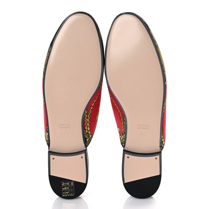 Gucci Twill Flora Womens Princetown Slippers 39.5 Red Black 5 of 9
