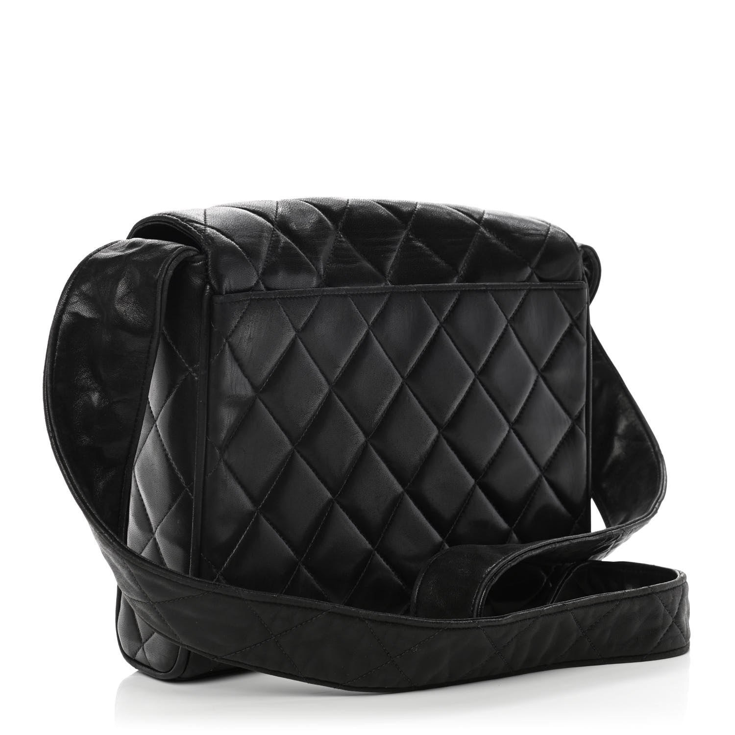 Chanel Lambskin Quilted CC Single Flap Shoulder Bag Black 3 of 10