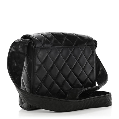 Chanel Lambskin Quilted CC Single Flap Shoulder Bag Black 3 of 10