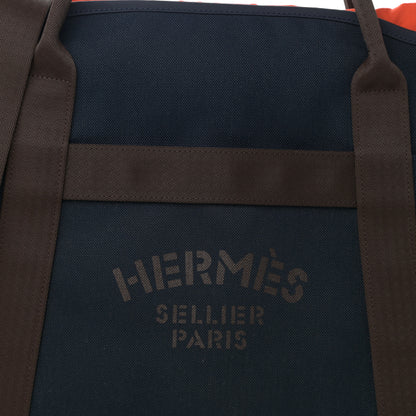 Hermes Toile Sac De Pansage Groom Bleu Navy Feu 10 of 13