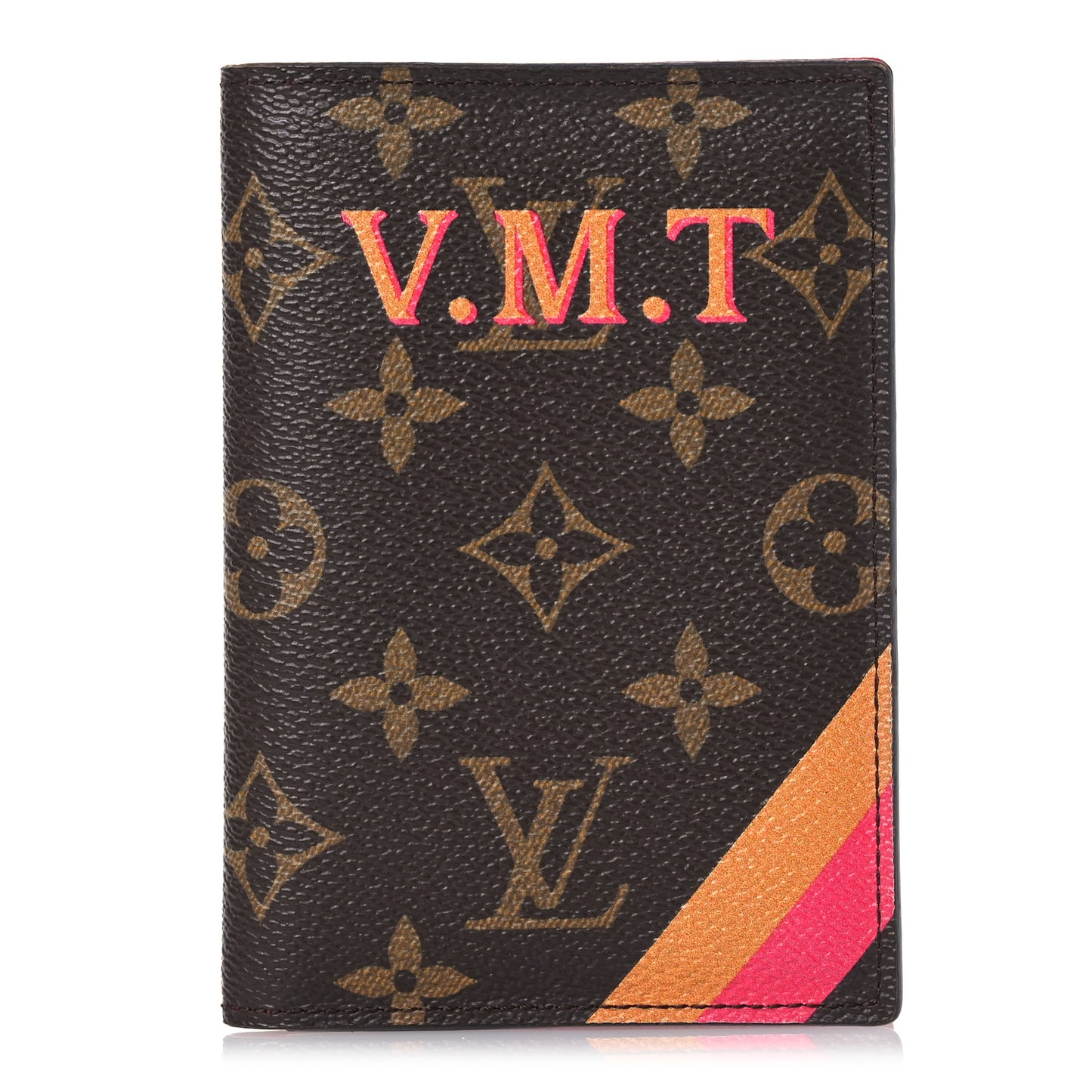 Monogram My LV Heritage Passport Cover Orange Fuchsia