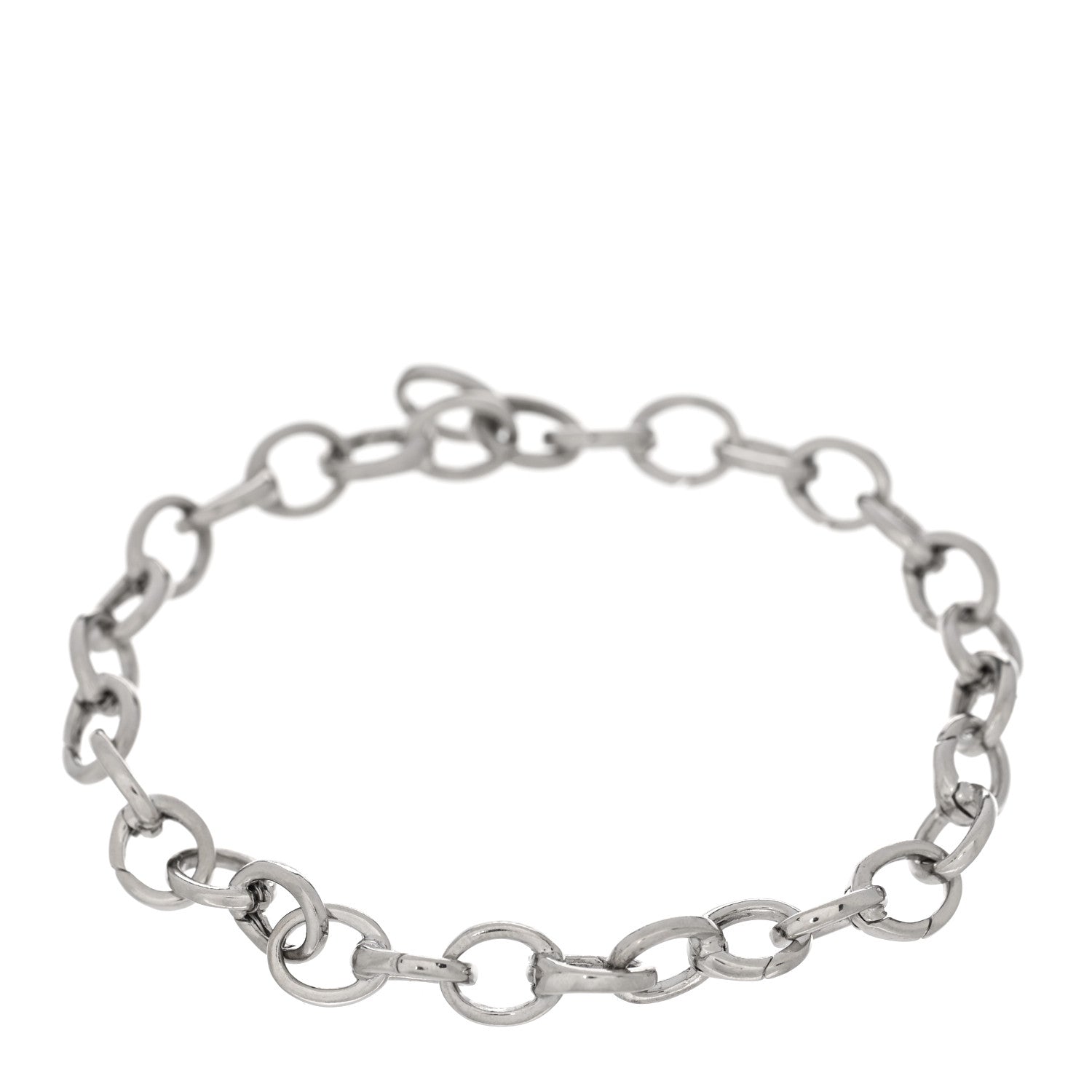 Tiffany Platinum Oval Clasping Link Bracelet 2 of 3