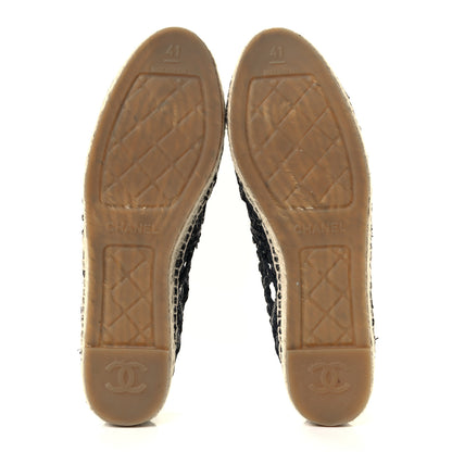Chanel Woven Fabric Grosgrain CC Espadrilles 41 Black 6 of 12