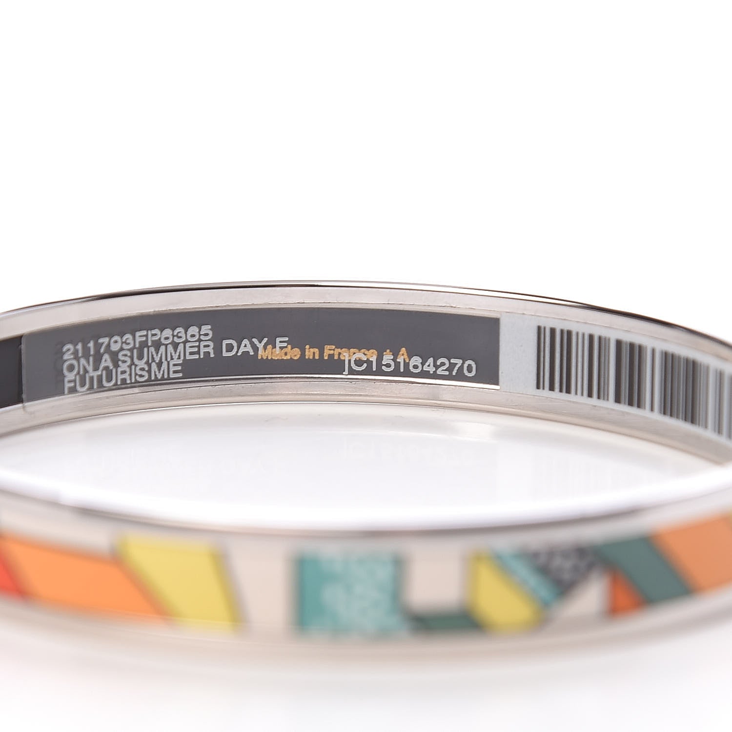 Hermes Enamel Printed On A Summer Day Narrow Bracelet 62 Futurisme 5 of 5