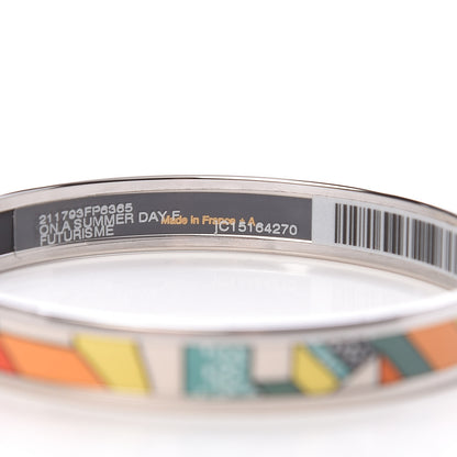 Hermes Enamel Printed On A Summer Day Narrow Bracelet 62 Futurisme 5 of 5