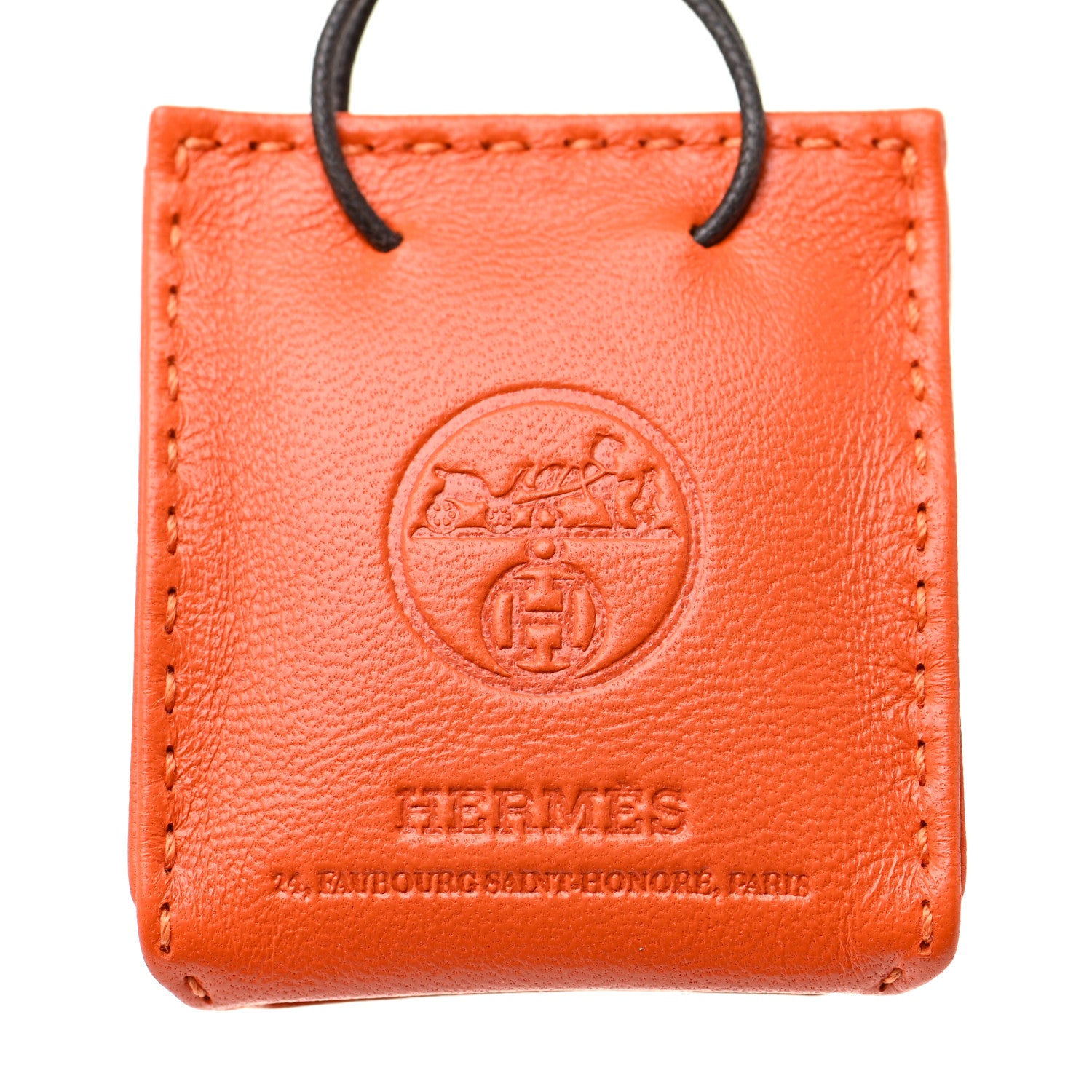 Hermes Milo Lambskin Swift Shopping Bag Charm Feu Gold 3 of 3