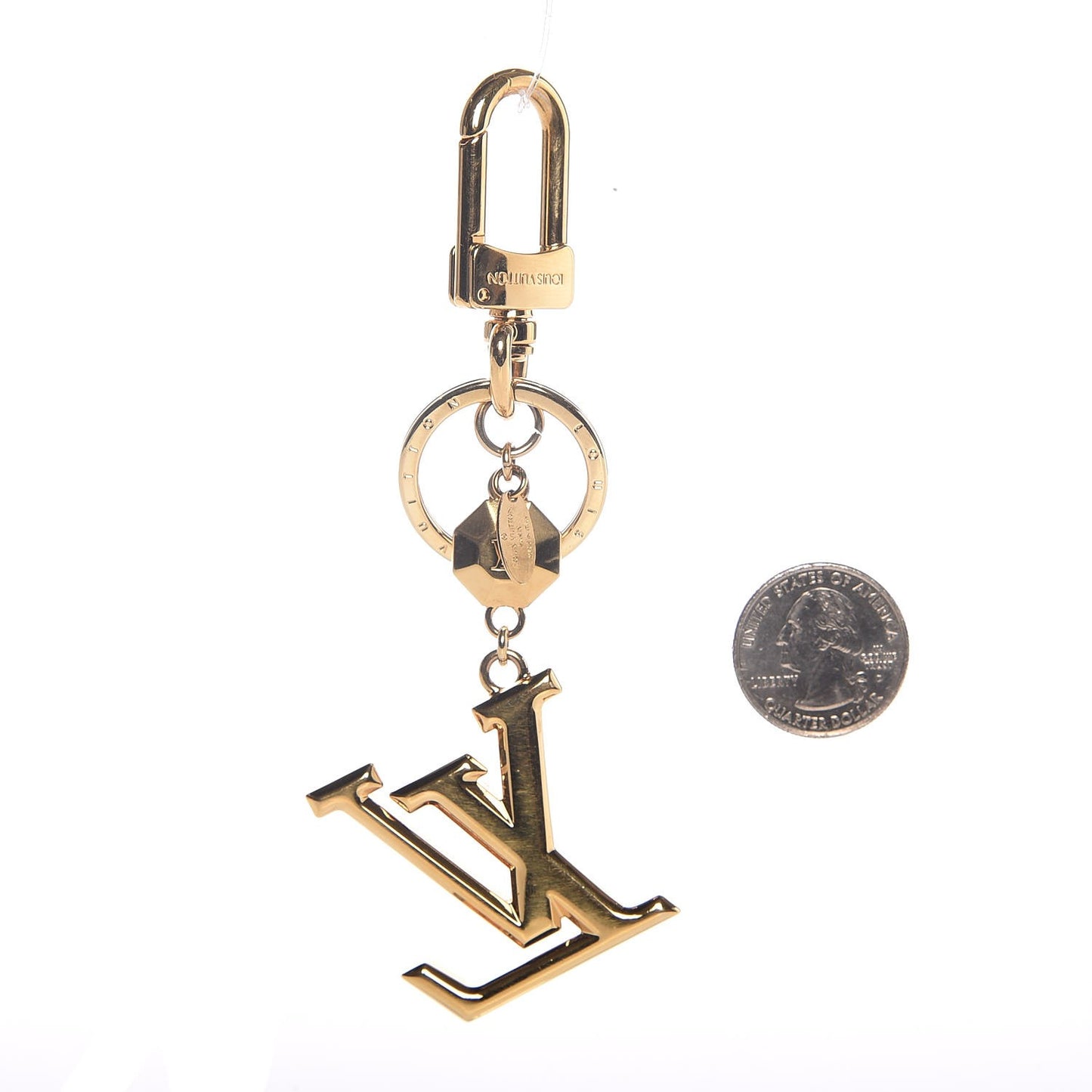 LV Facettes Bag Charm Key Holder Gold
