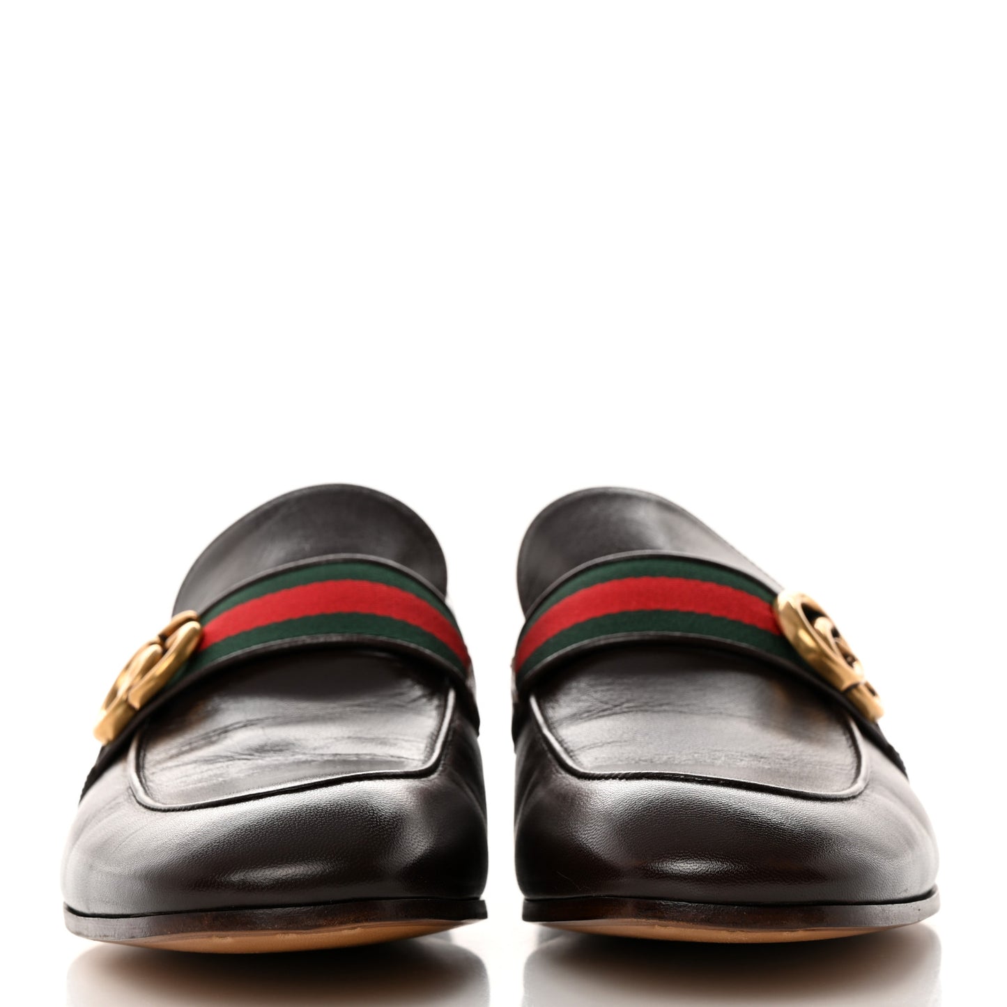 Goatskin Web Mens GG Loafers 8 Cocoa