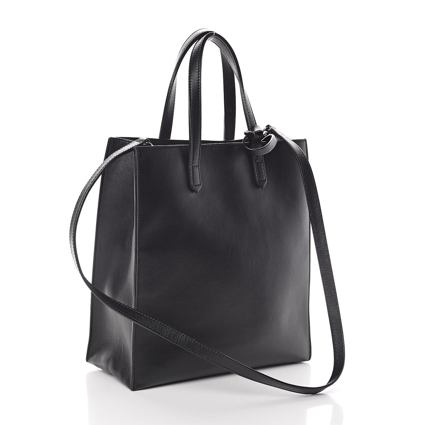 Calfskin Bambi Print Small Stargate Shopper Tote Black