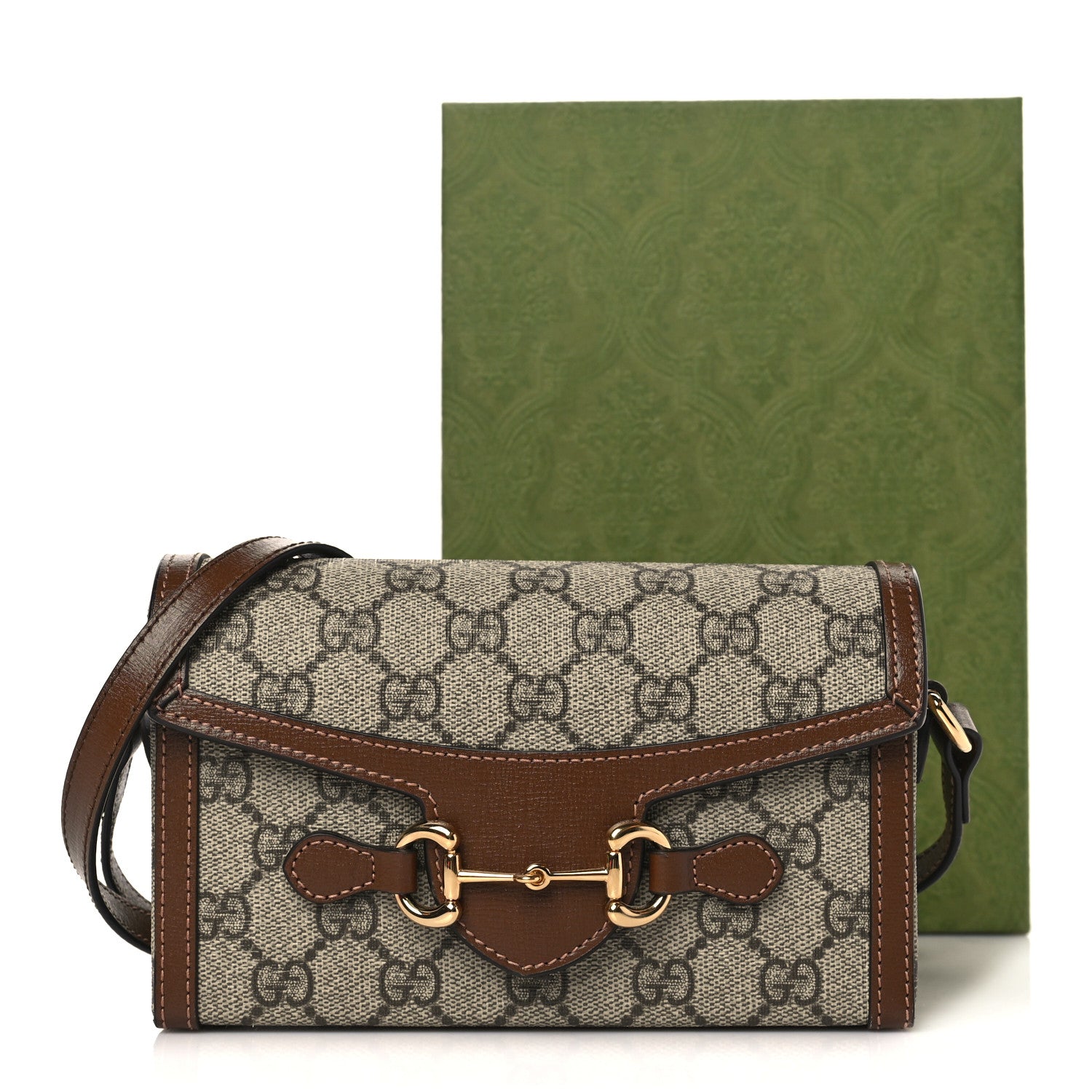 Gucci GG Supreme Monogram Mini Horsebit 1955 Shoulder Bag Beige Brown Sugar 10 of 10