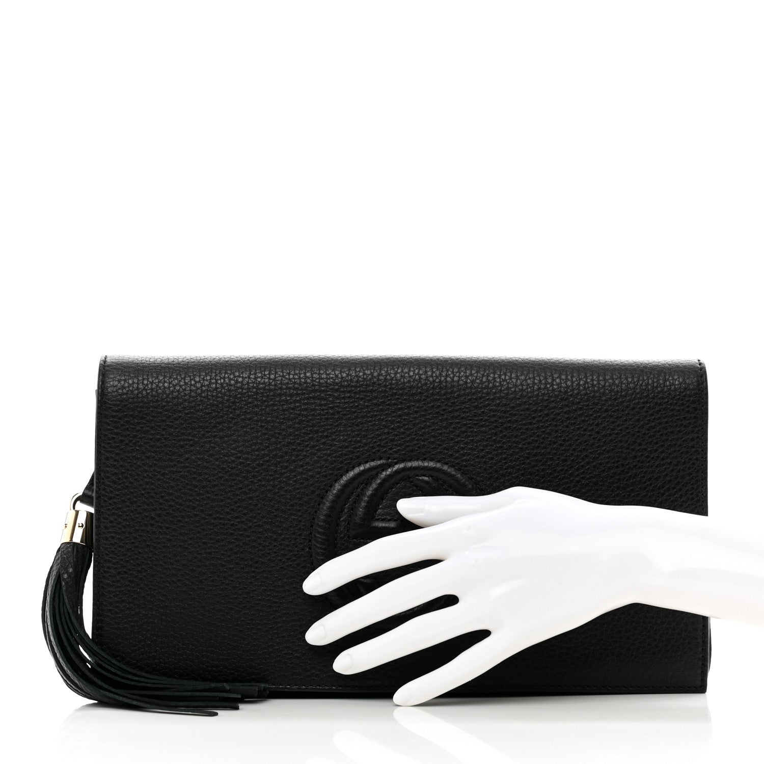 Gucci Pebbled Calfskin Medium Soho Clutch Black 2 of 7