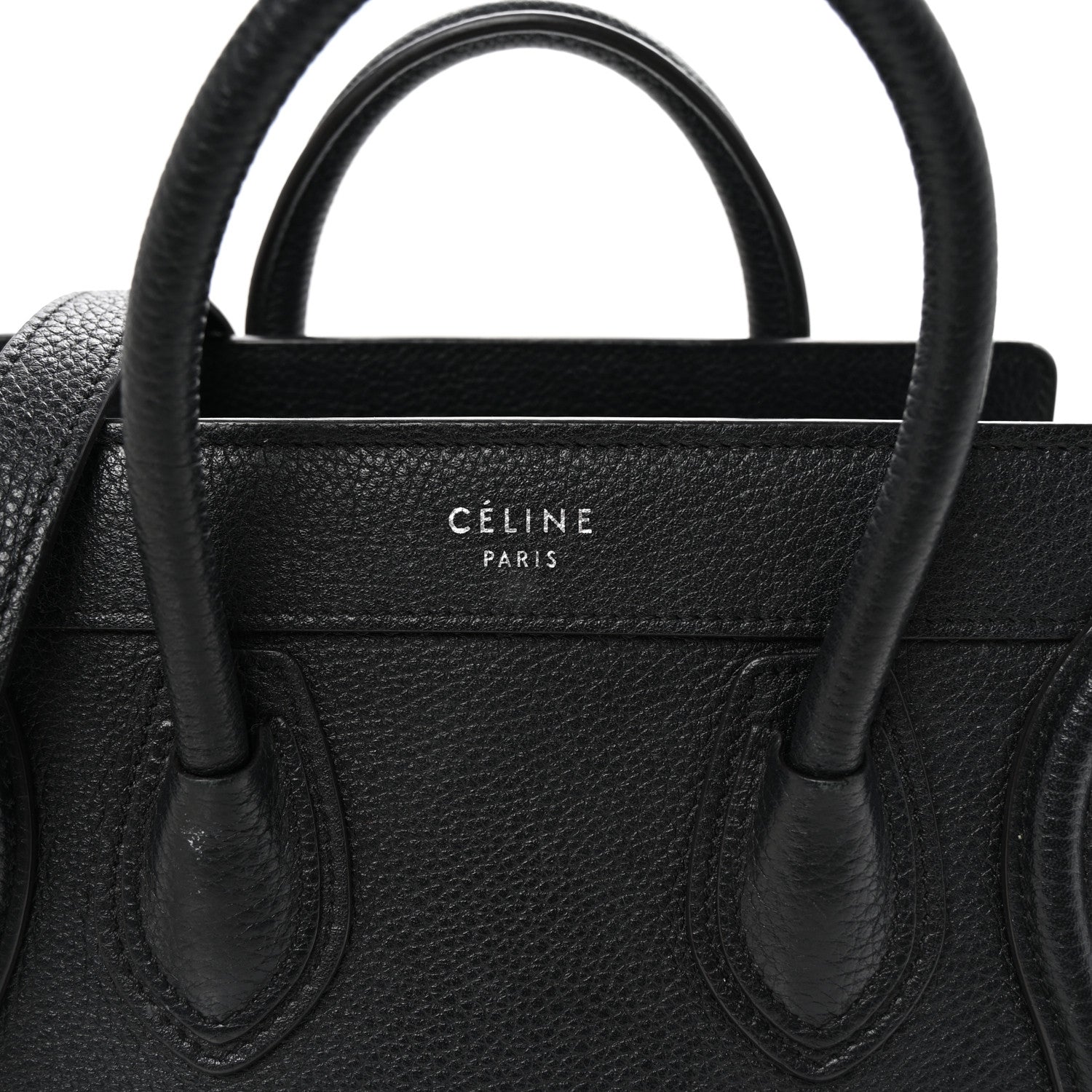 Celine Drummed Calfskin Nano Luggage Black 7 of 9