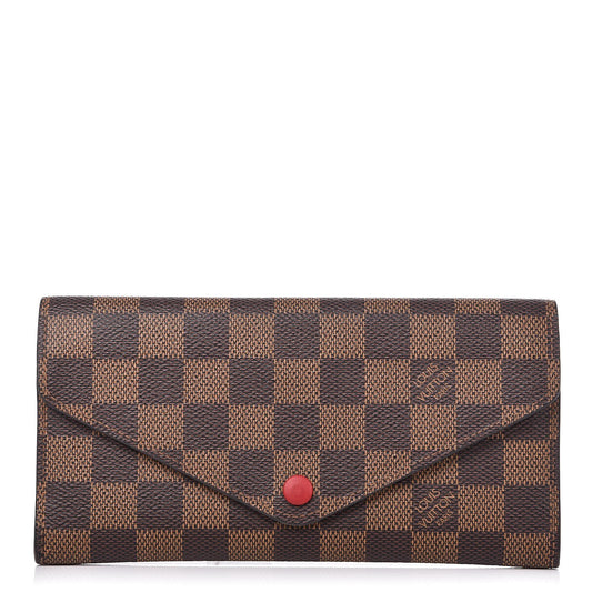 Damier Ebene Josephine Wallet Red